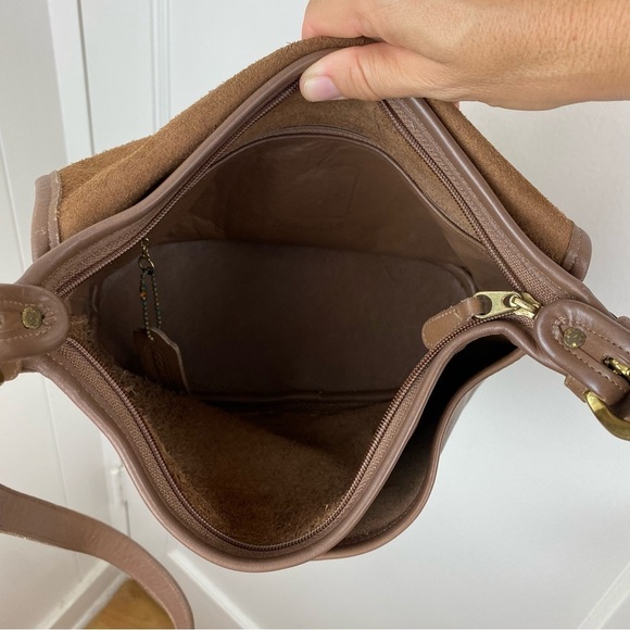 Vintage Coach Fletcher Brown Leather Saddle Bag - Picture 10 of 14